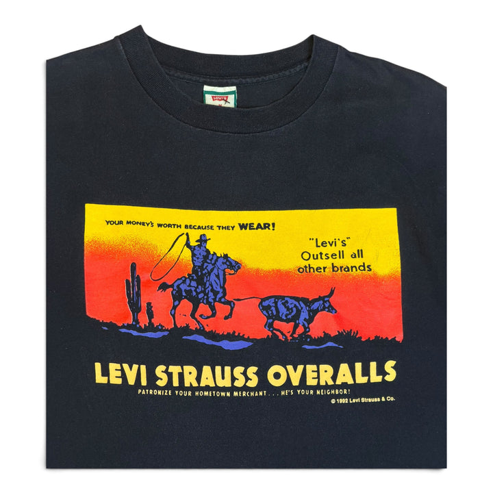 1992 Vintage Levi's Navy Graphic T-Shirt T-Shirt (M)