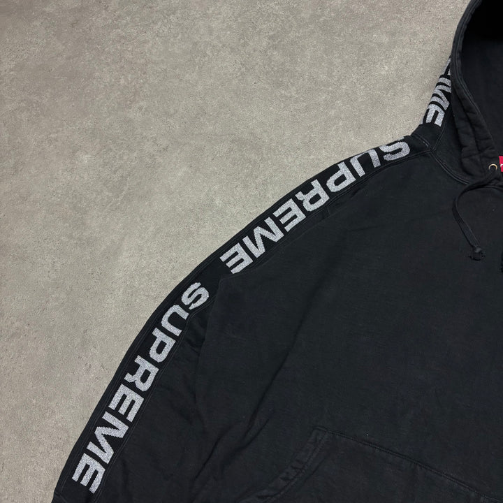 Supreme Black Glitter Pullover Hoodie & Bottoms Full Set (L)