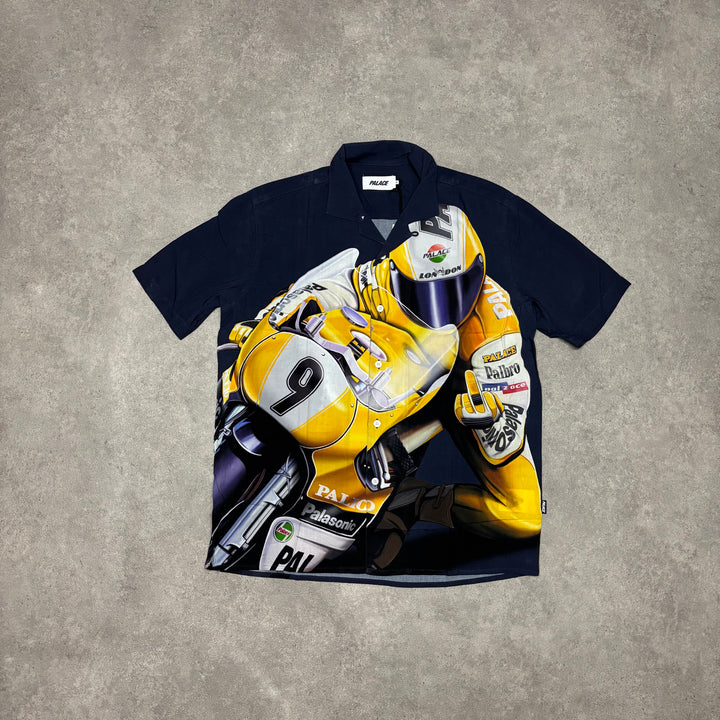 Palace Navy Skrrt Button Up Shirt (M)