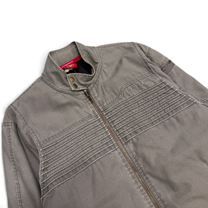 Vintage Oakley Faded Khaki Canvas Bomber Jacket (M)