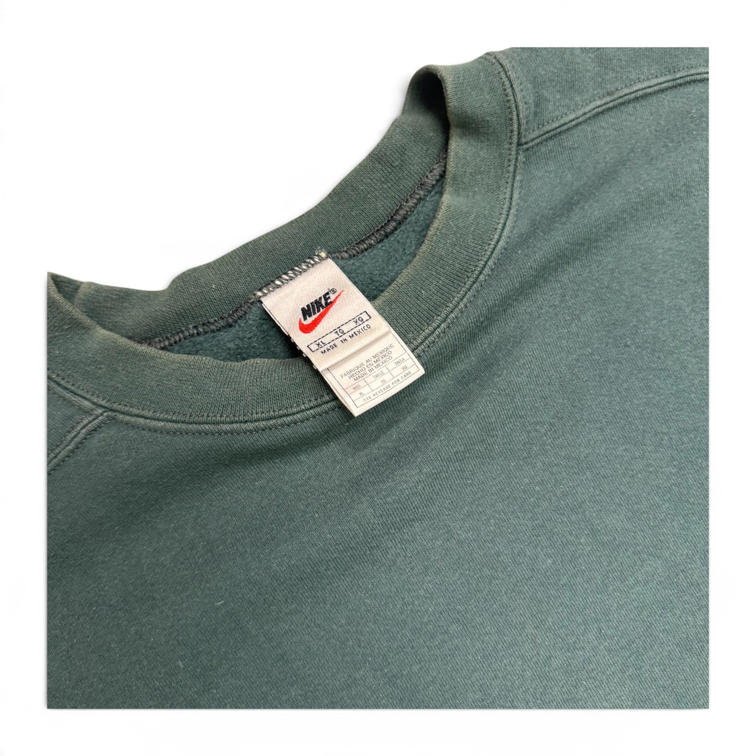 Vintage Nike Small Logo Sweatshirt Green (XL)