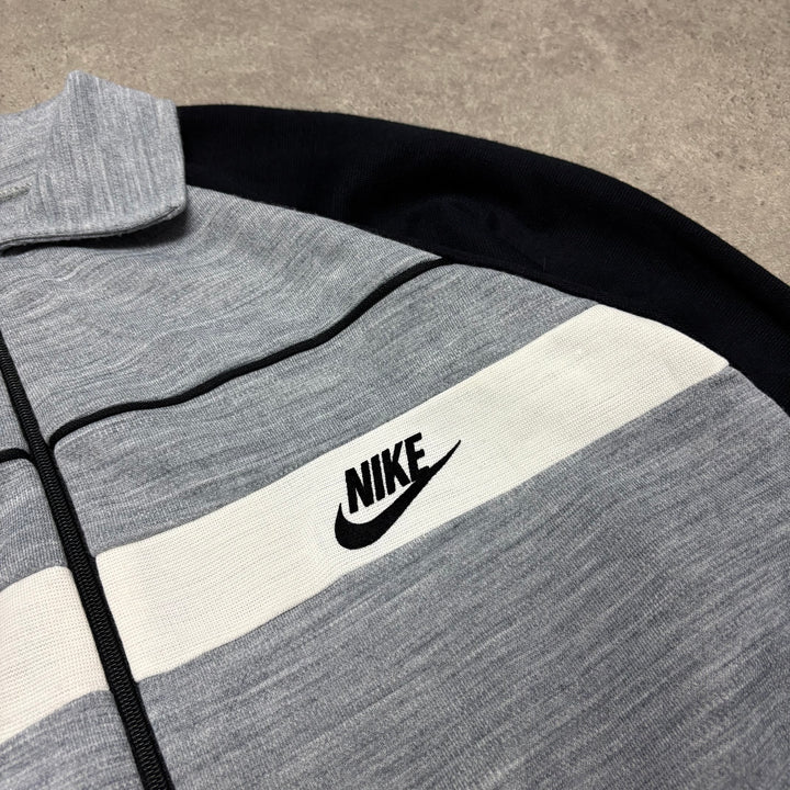 Late 70's Nike Made In Uk Grey Full Zip Collared Sweatshirt (M)