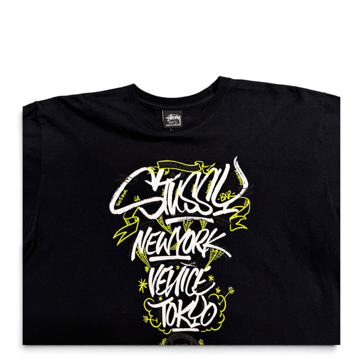 Stussy Big Logo Graphic T shirt Black (L)