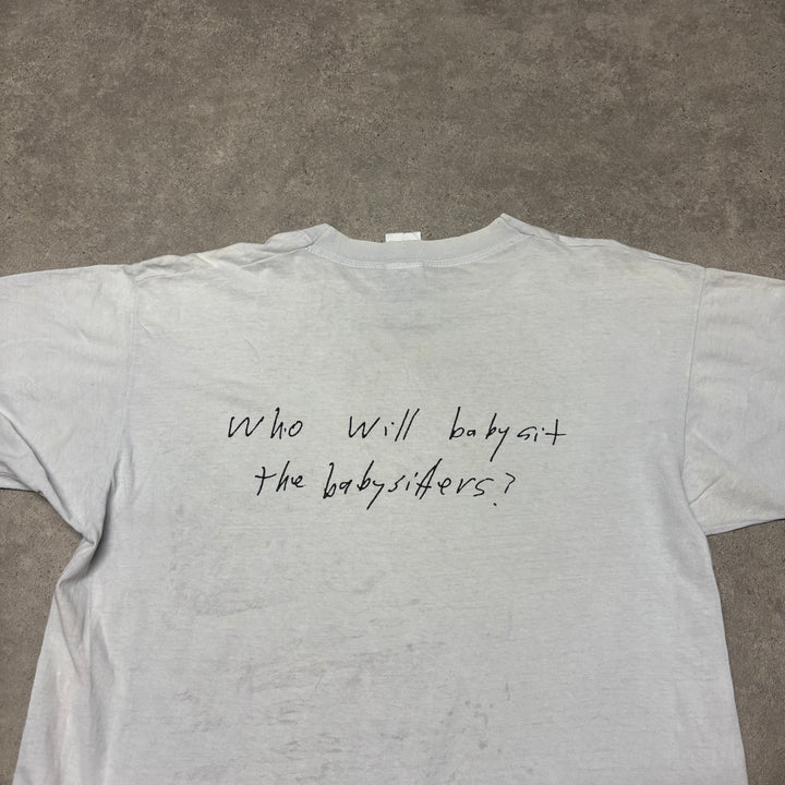 Vintage The Power Of Lard White Graphic T-Shirt (L)