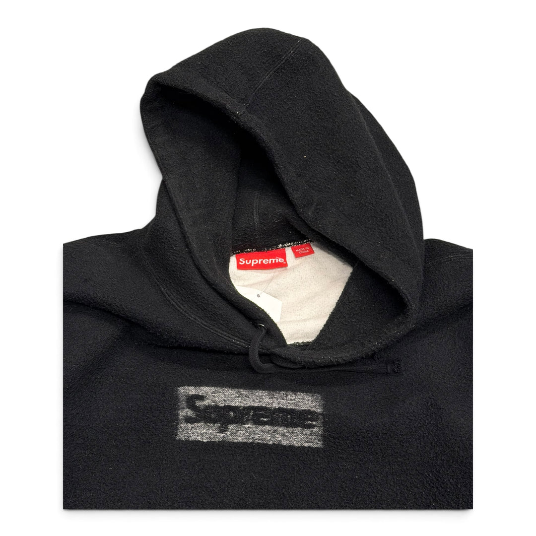 Supreme Black Box Logo Fleece Pullover Hoodie (L)