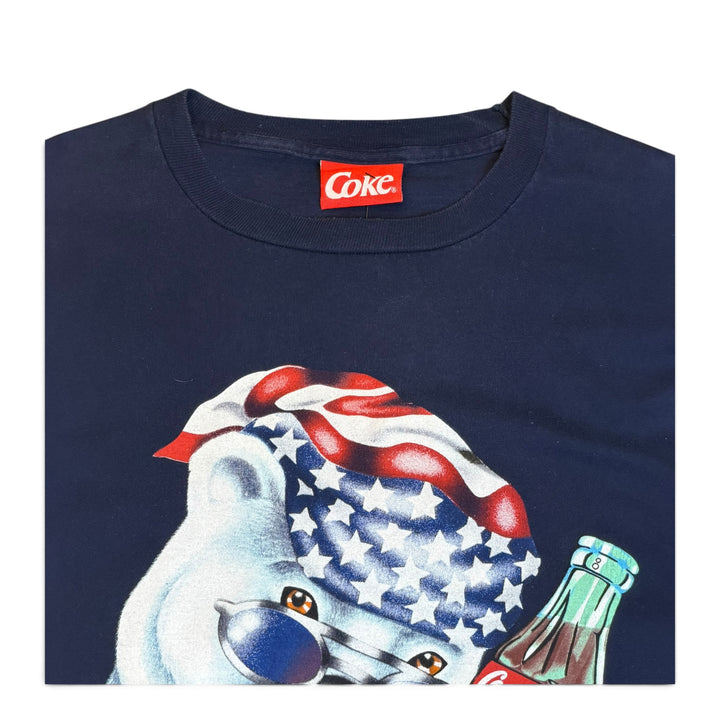1995 Vintage Coca Cola Navy Graphic T-Shirt (XL)
