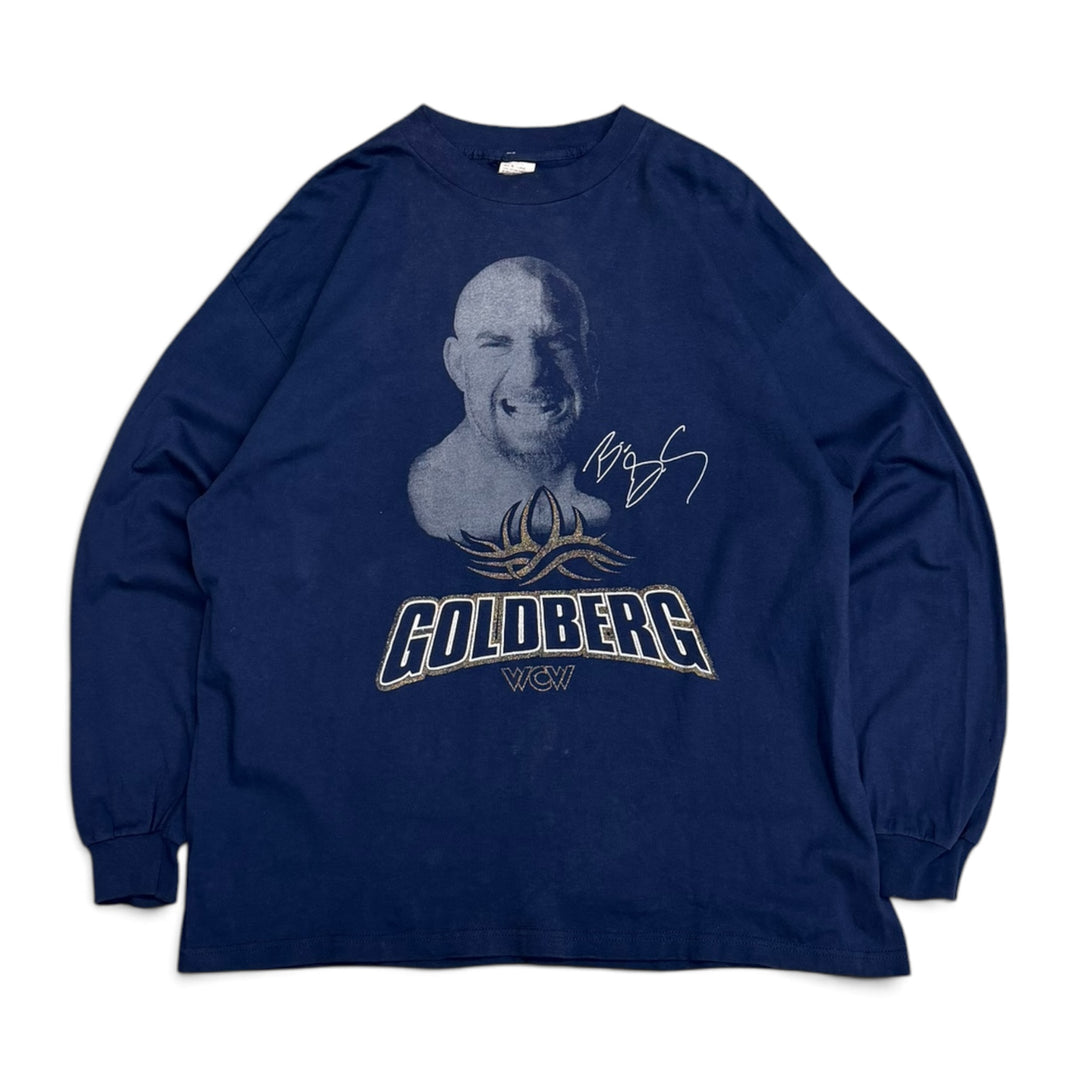 Vintage 90's WCW Goldberg Long Sleeve T shirt Navy (XL)