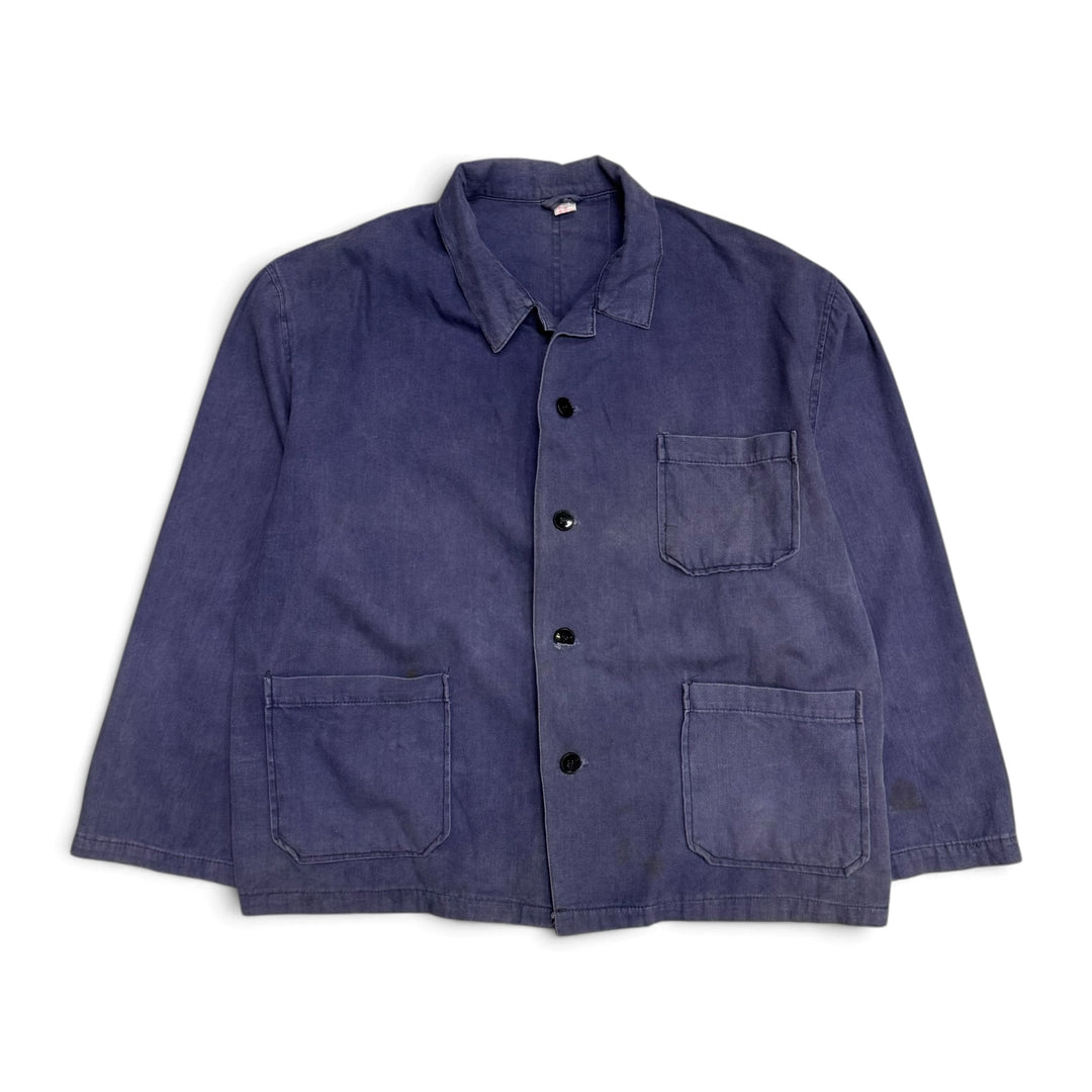 Vintage Chore French Workwear Jacket Blue (L)