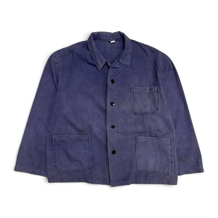 Vintage Chore French Workwear Jacket Blue (L)