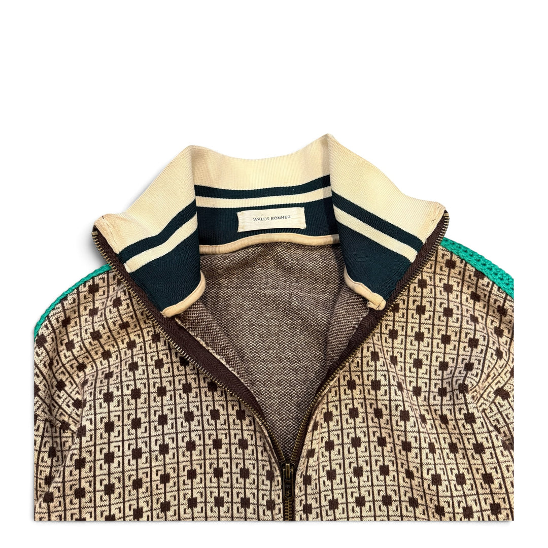 Wales Bonner Clerendon Crochet- Trim Stretch Jersey Jacket Brown (XXS)