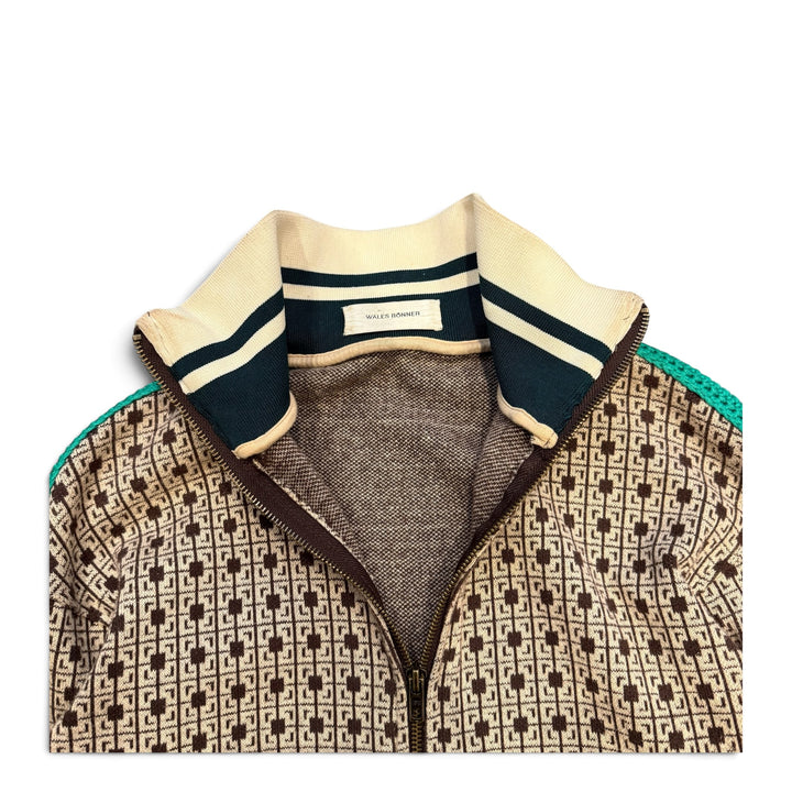 Wales Bonner Clerendon Crochet- Trim Stretch Jersey Jacket Brown (XXS)