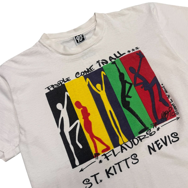 Vintage People Come In All Graphic T shirt White (L)