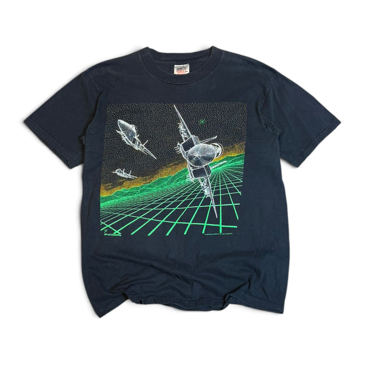 90's Vintage Blackbird Black Graphic T-Shirt (XL)