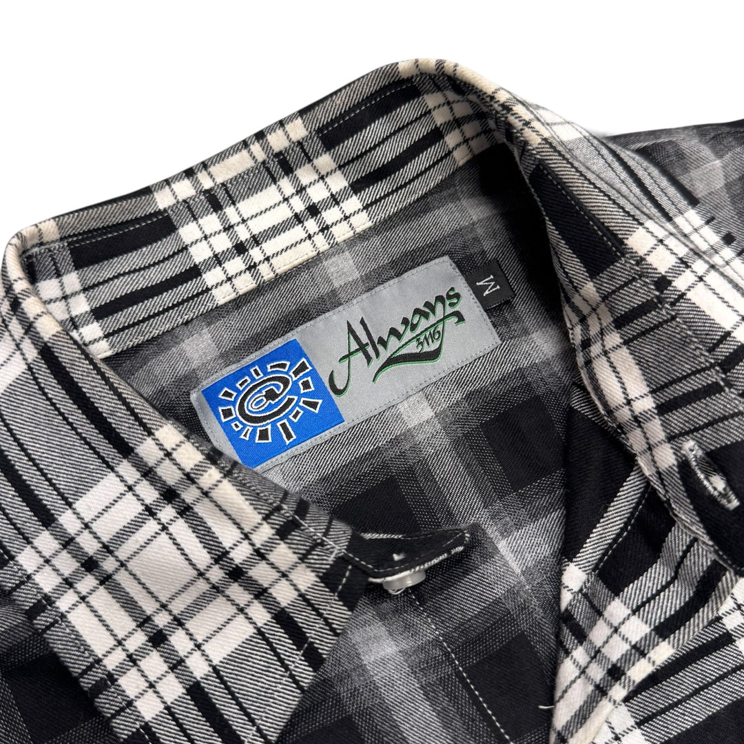 Always Do Black Checkered Short Sleeve Shirt (M)