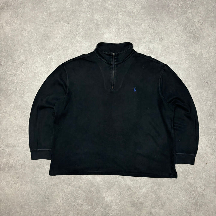 Vintage Polo Ralph Lauren Black Quarter Zip Jumper (XXL)