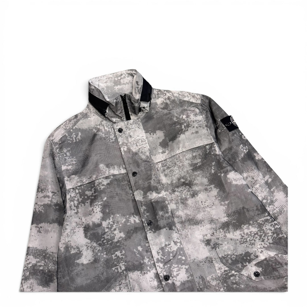 Stone Island Dissolving Grid Camo Mesh Jacket Grey (S)