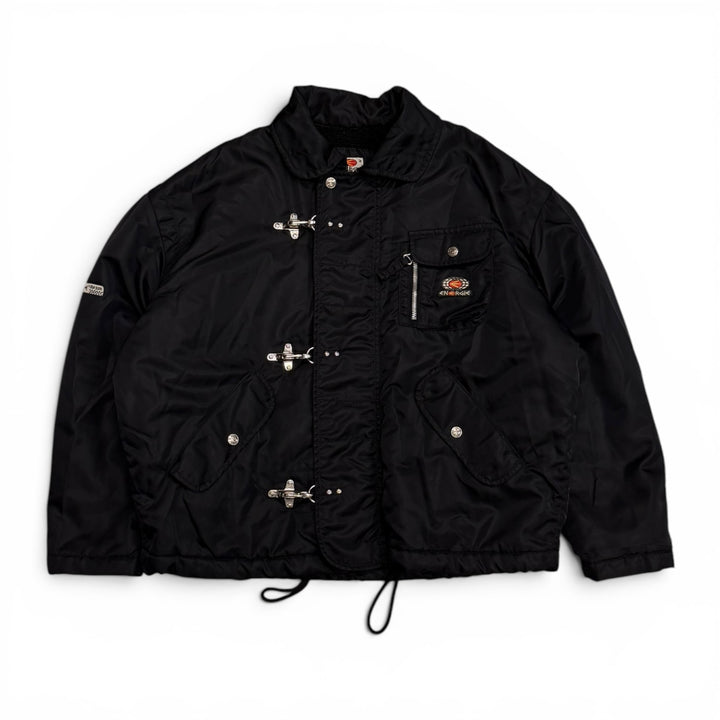 Vintage Energie Black Nylon Fireman Clasp Jacket (M)