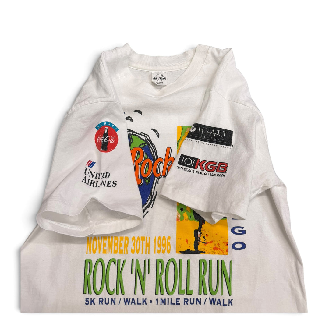 Vintage Single Stitch Hard Rock Cafe Graphic T shirt White (M)
