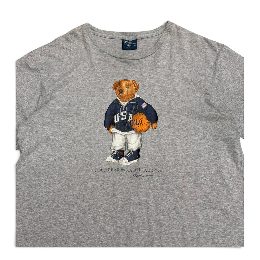 Vintage Polo Ralph Lauren Bear Graphic T shirt Gray (M)