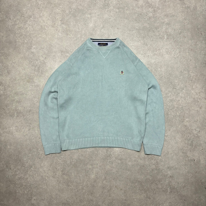 Vintage Tommy Hilfiger Light Blue Heavy Knitted Sweater (XL)