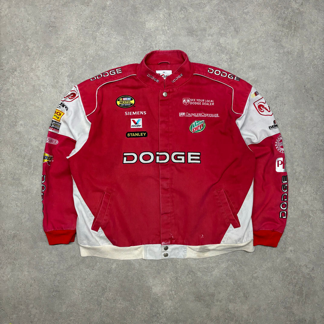 Vintage Dodge Red Nascar Racing Jacket (XXL)