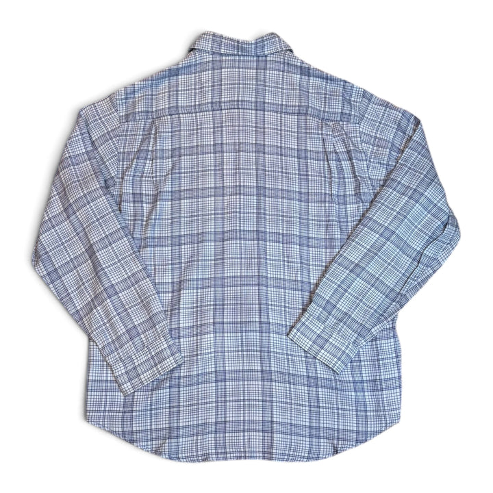 Bott Blue Checkered Lyocell Long Sleeve Shirt (XL)