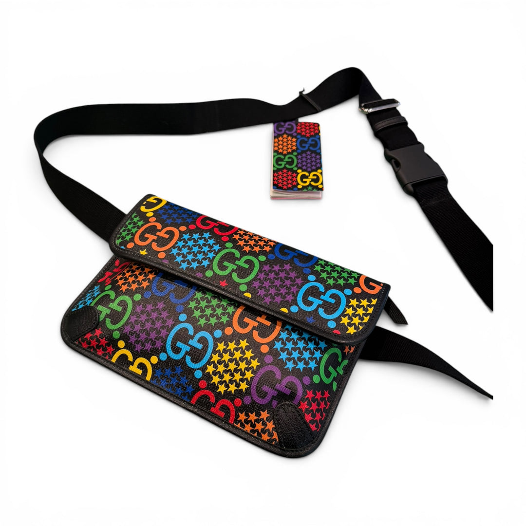 Gucci GG Supreme Psychedelic Black Belt Bag