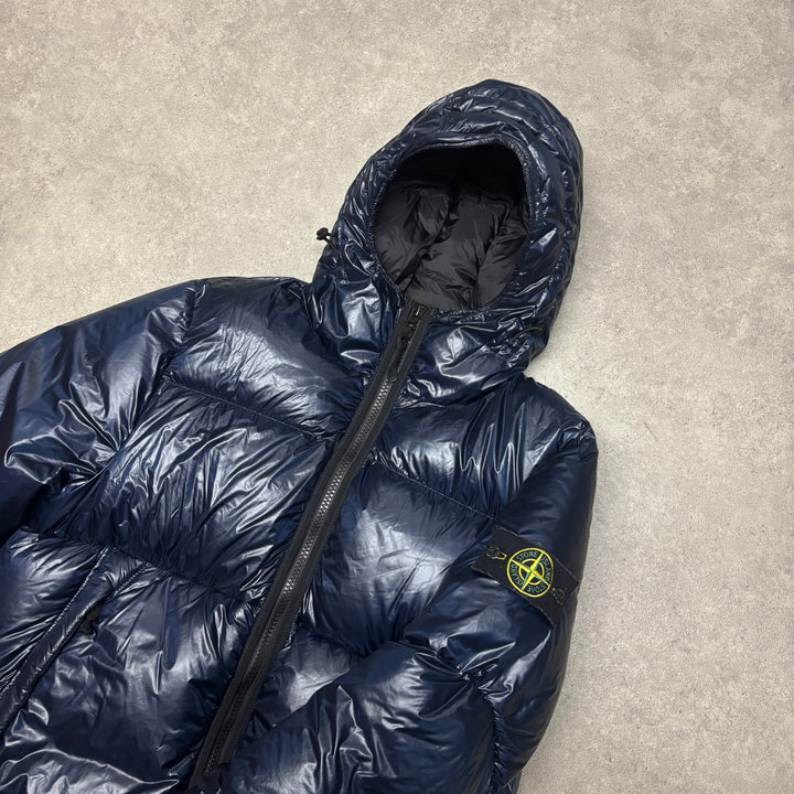 Stone Island Pertex Quantum Y Down Fill Navy Puffer Jacket (L)