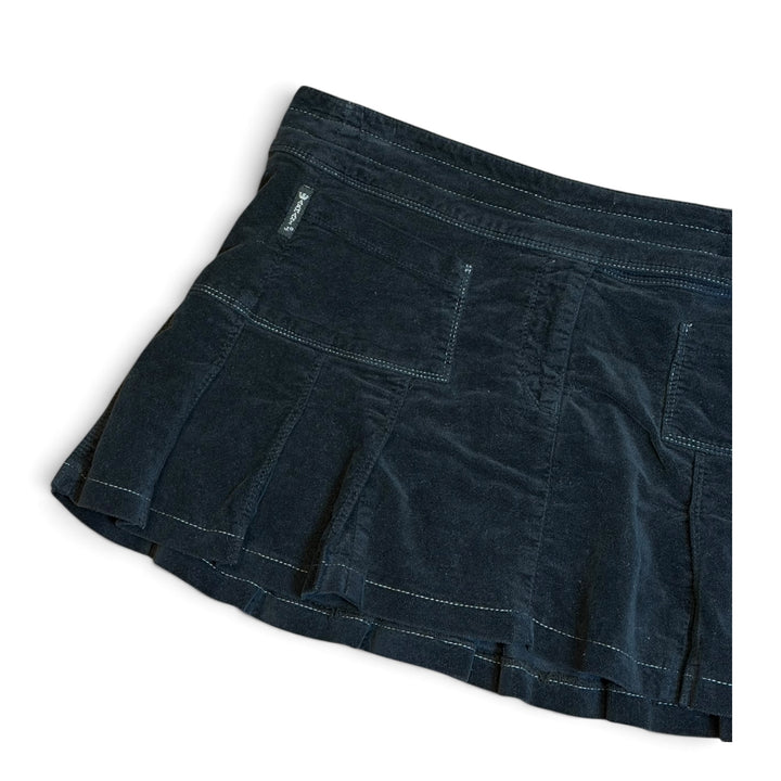Vintage Armani Jeans Black Velvet Mini Skirt (40)