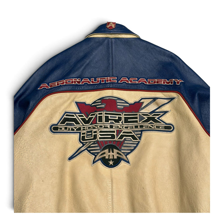Vintage Avirex Leather Jacket Blue  (XXL)