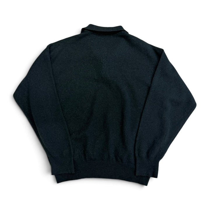 Vintage Burberry Collared Knit jumper Green (M)