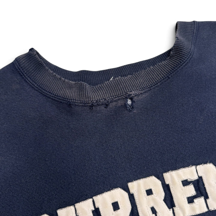 1998 Supreme x Champion Reverse Weave Navy Spell Out Sweatshirt (XL)