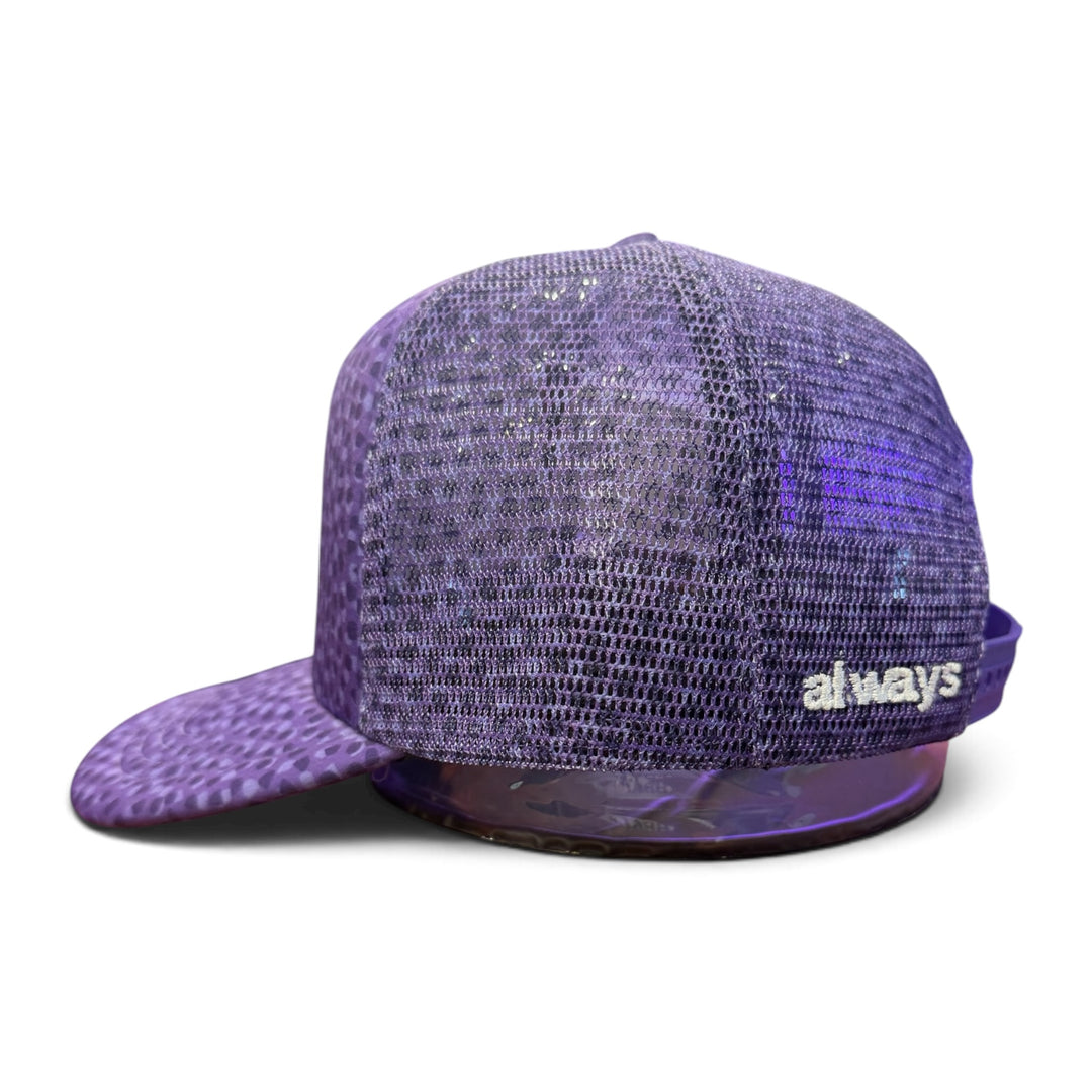 Always Do What You Should Do Coral Pattern Cap Purple