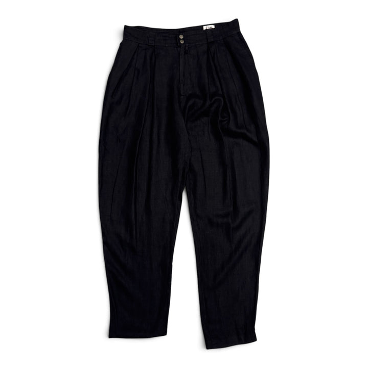 Vintage Workers For Freedom Black Linen Trousers (XL)