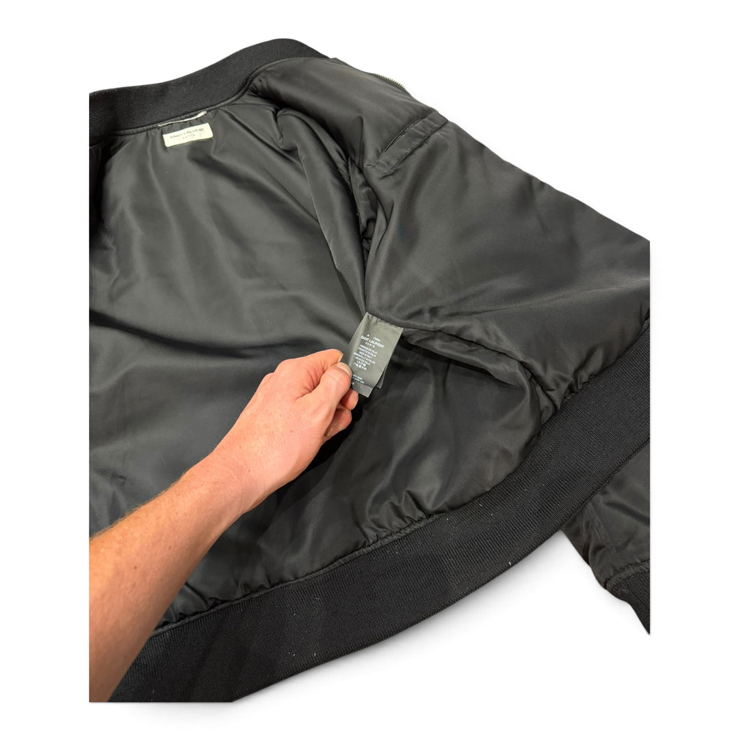 Saint Laurent Black Nylon Bomber Jacket (S)