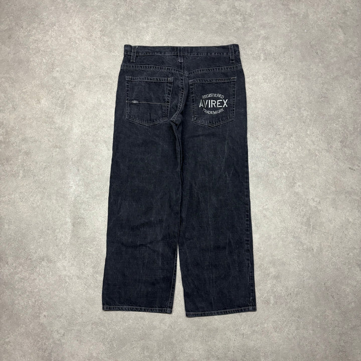 Vintage Avirex Washed Black Denim Jeans (38x32)