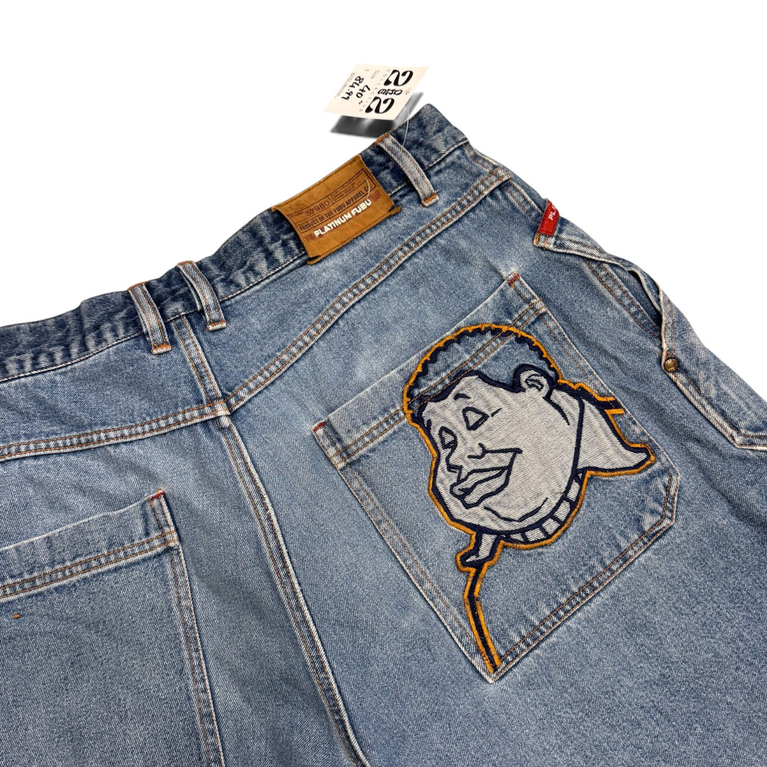 90's Vintage Fubu Platinum Baggy Denim Jorts (40)