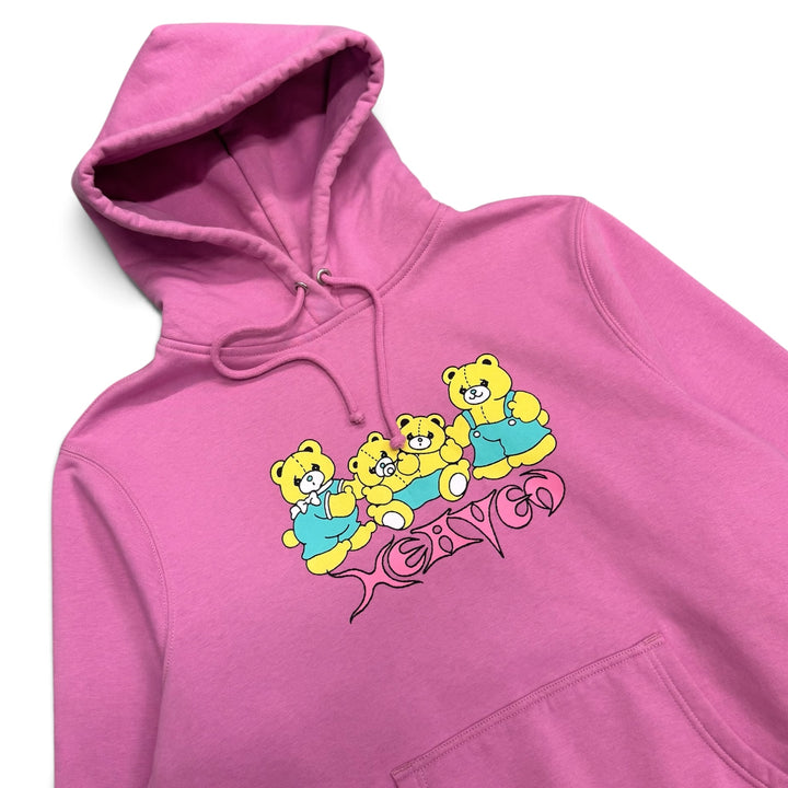 Heaven Pink Teddy Bear Graphic Pullover Hoodie (XL)