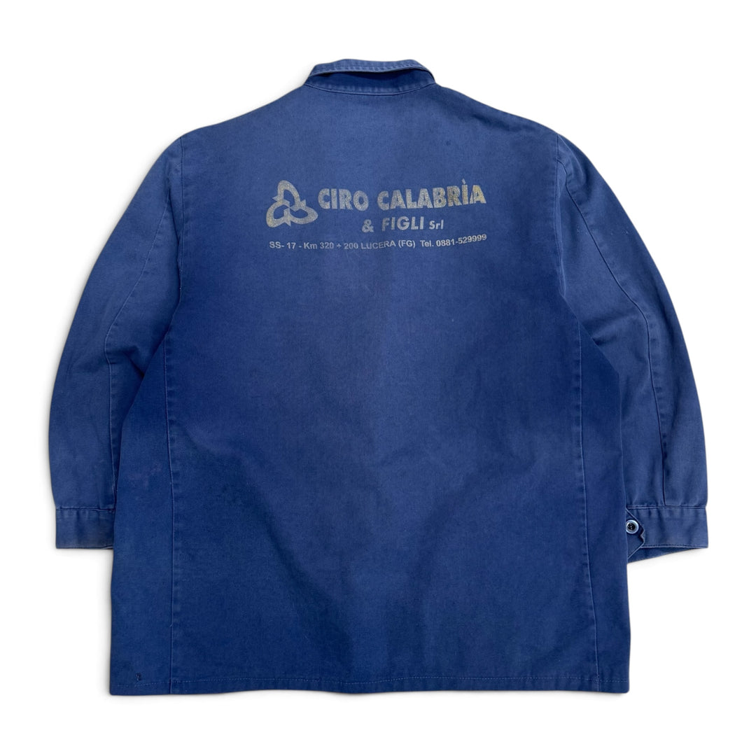 Vintage Distressed Faded Blue French Chore Jacket (XL)