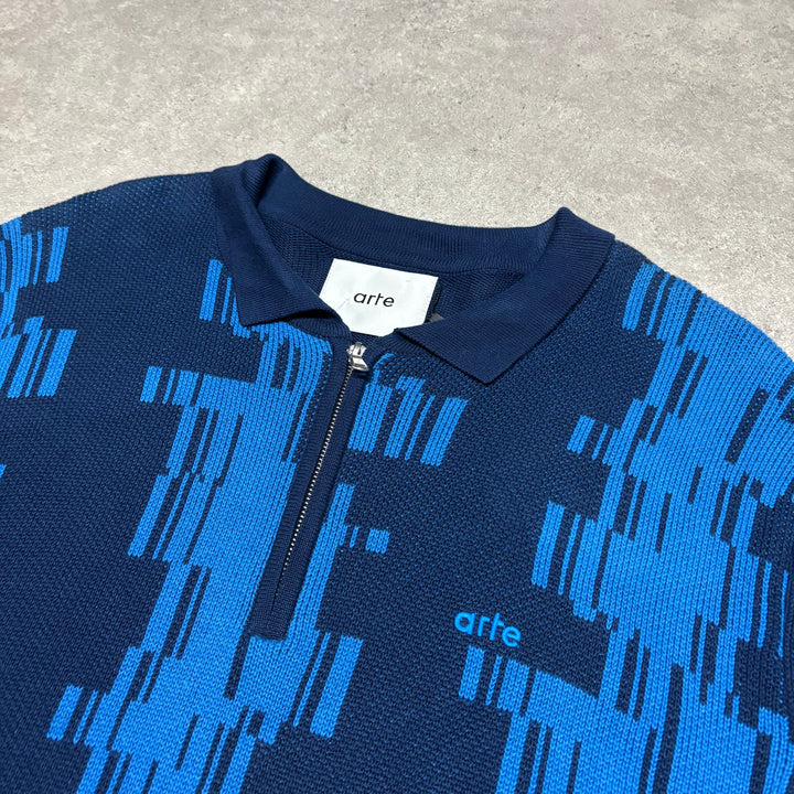 BNWT Arte Blue Know Tertis Knitted Polo Sweater (M)