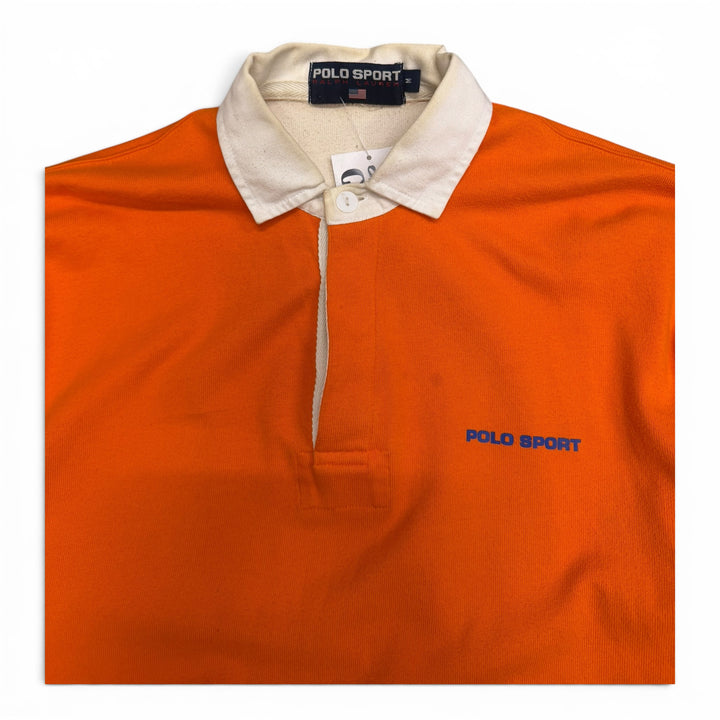 Vintage Polo Ralph Lauren Big Logo Long Sleeve Top Orange (M)