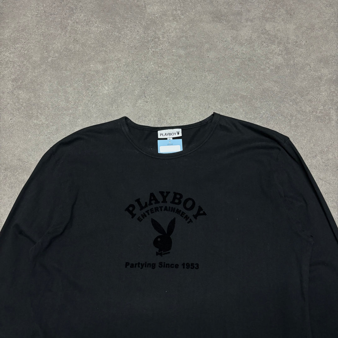 Playboy Black Graphic Long Sleeve T-Shirt (M)