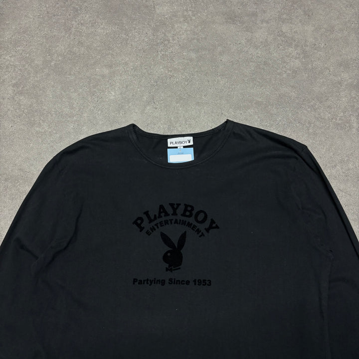 Playboy Black Graphic Long Sleeve T-Shirt (M)
