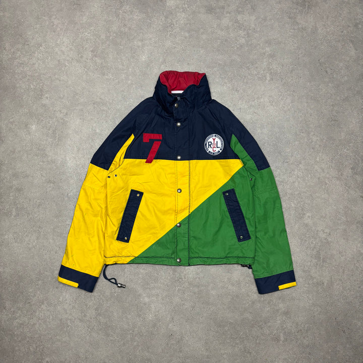 Vintage Polo Ralph Lauren Yellow & Green Yacht Club Sailing Jacket (L)