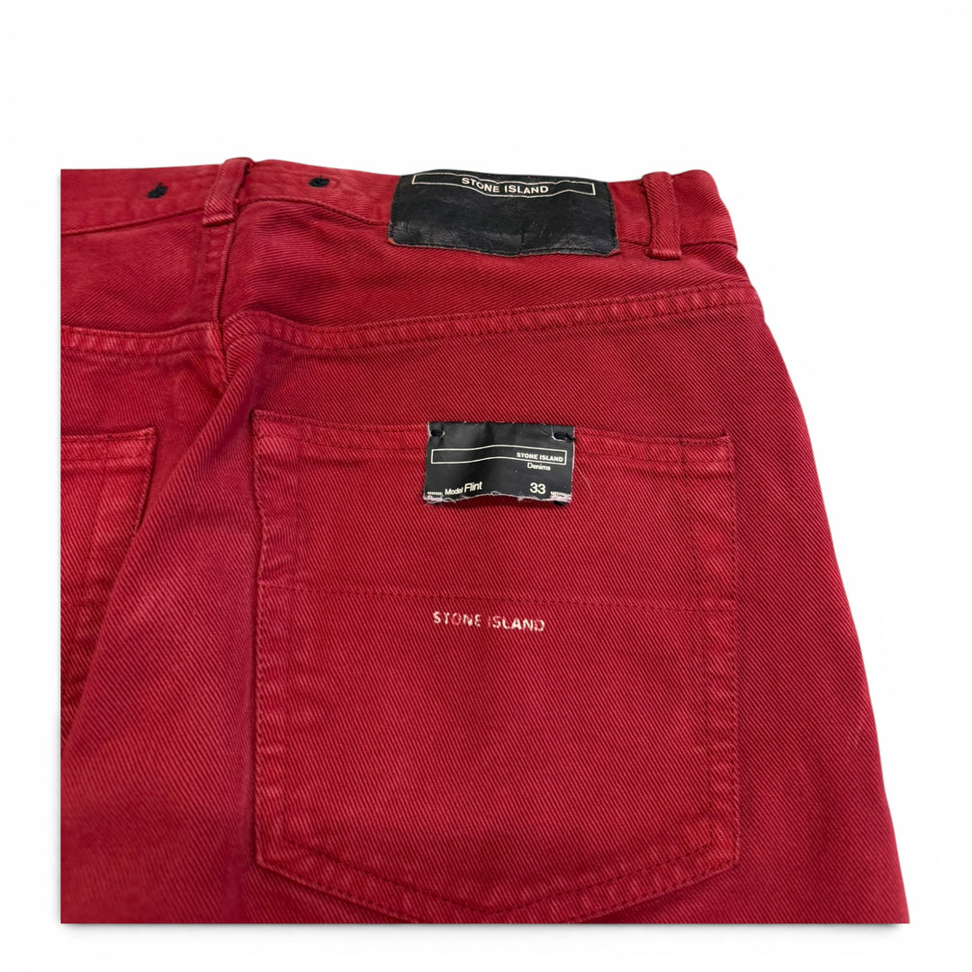 Vintage Stone Island Straight Fit Jeans Red 33"