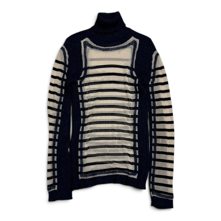 Jean Paul Gaultier Wool and Mesh Top (M) Blue