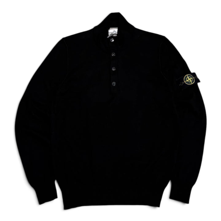 Stone Island Quarter Zip Knitted Jumper Black (L)