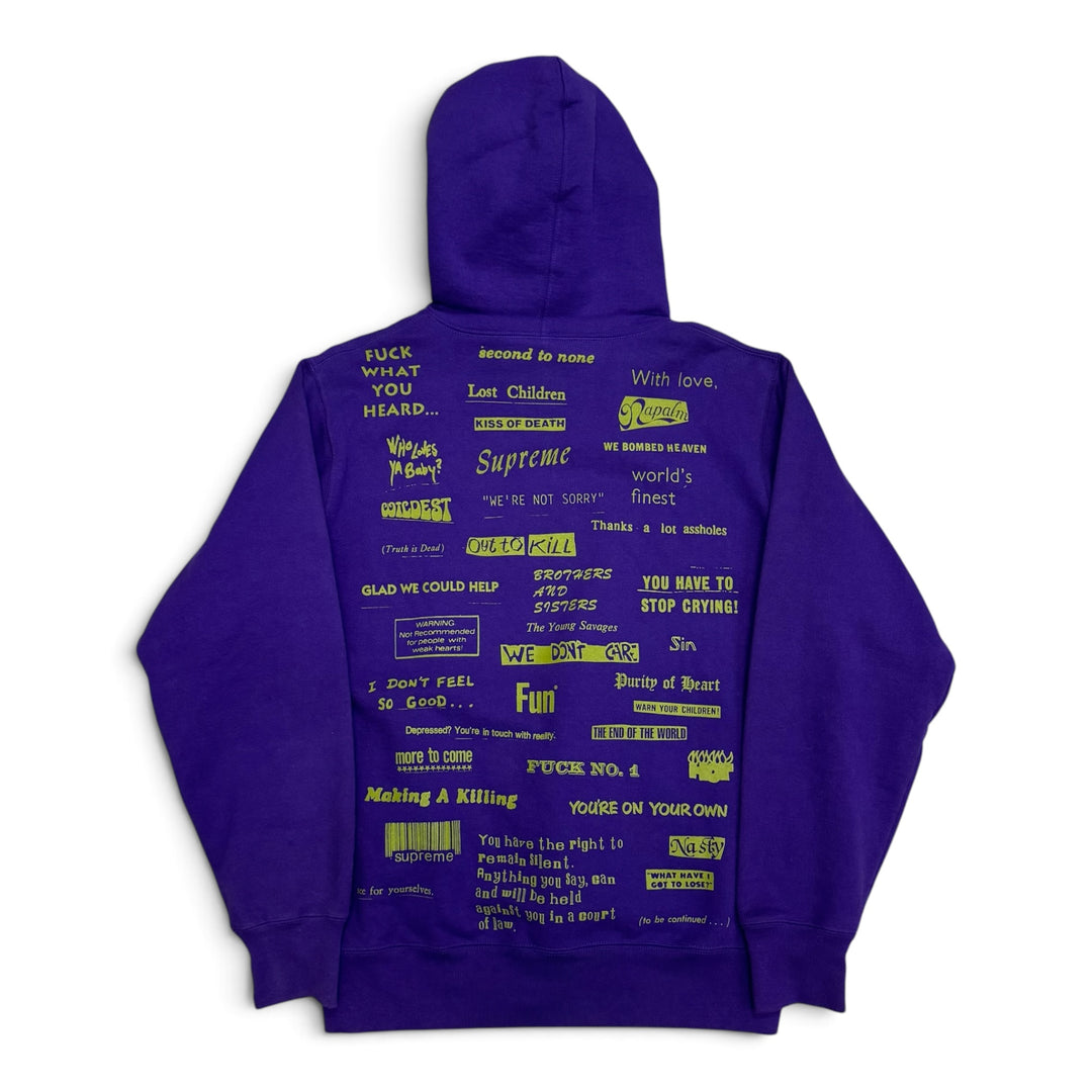 Supreme Stop Crying Purple Pullover Hoodie (L)