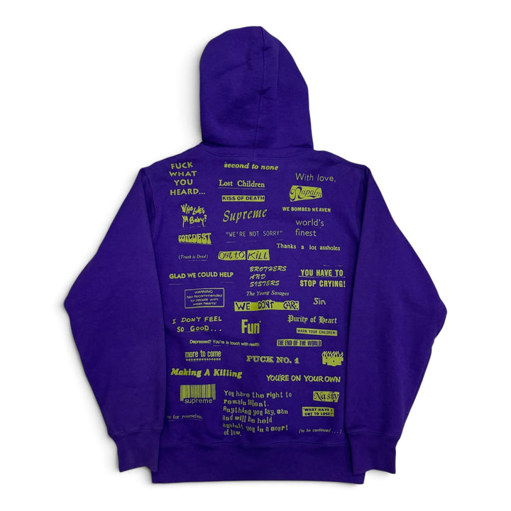Supreme Stop Crying Purple Pullover Hoodie (L)