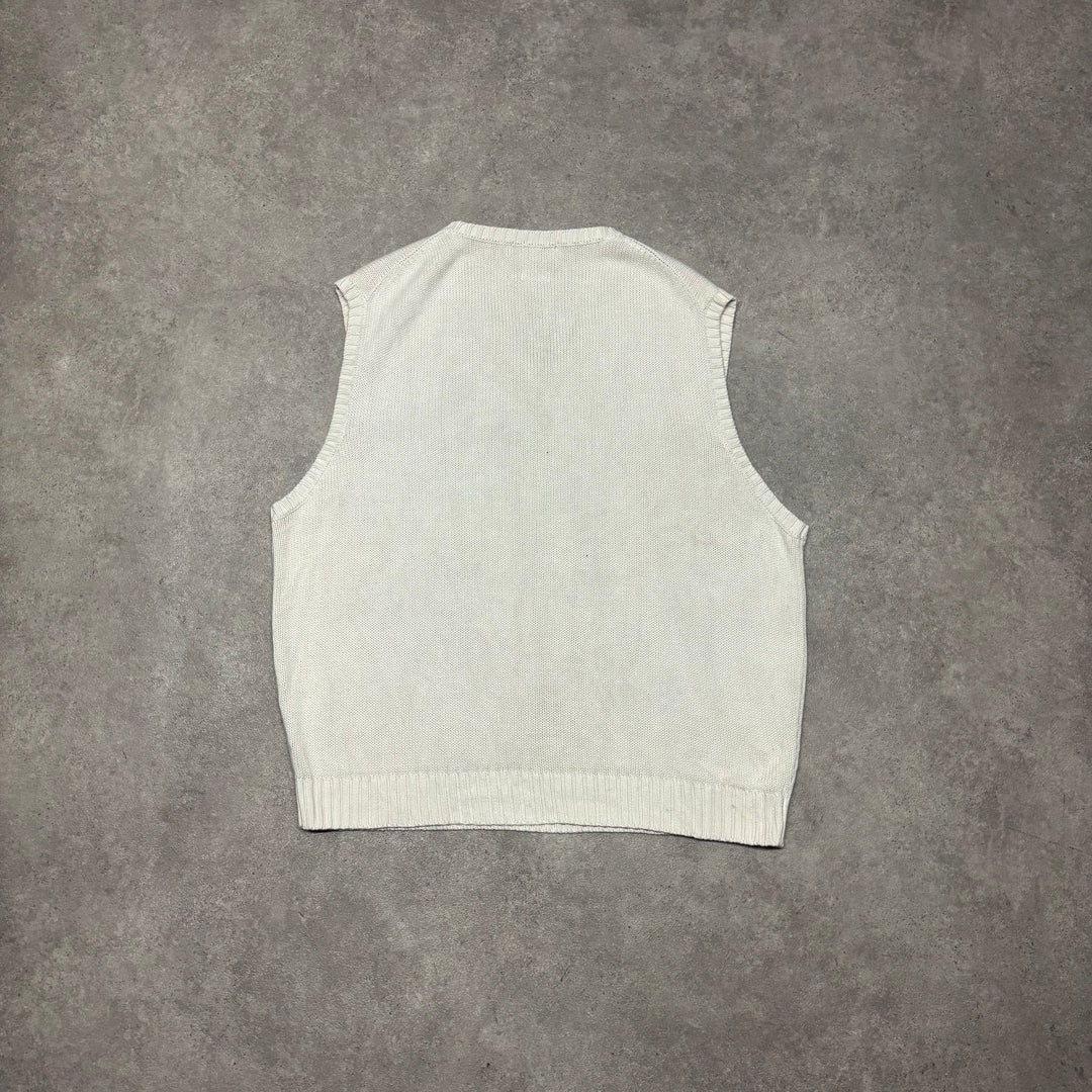 Vintage Polo Ralph Lauren Cream Knitted Sweater Vest (XXL)